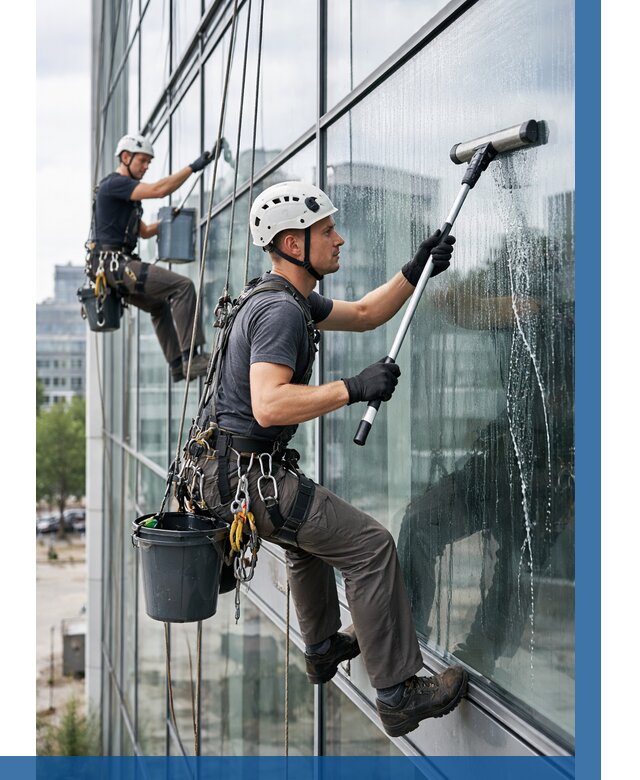 Мойка витражей альпинистами в Калининграде от 708 р. под ключ|ВЫСОТНИК-Клн