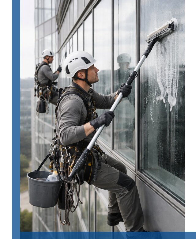 Высотная мойка сплошного остекления с выездом в Калининграде