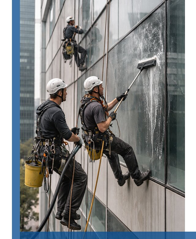 Профессиональная высотная мойка фасадов зданий в Калининграде