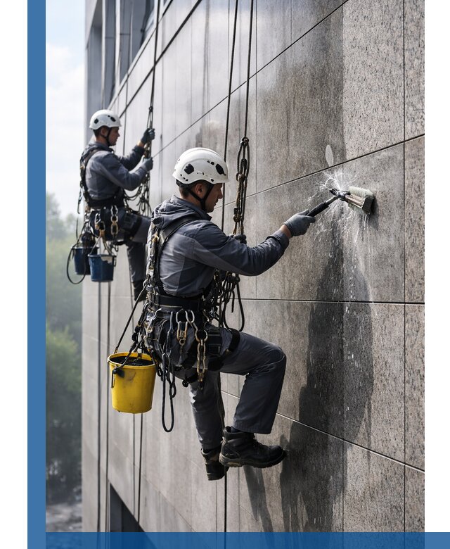 Профессиональная мойка фасада из керамогранита в Калининграде