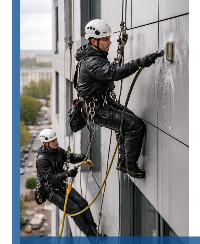 Профессиональная мойка фасада из композита в Калининграде