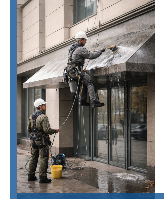 Профессиональная мойка козырьков и навесов в Калининграде