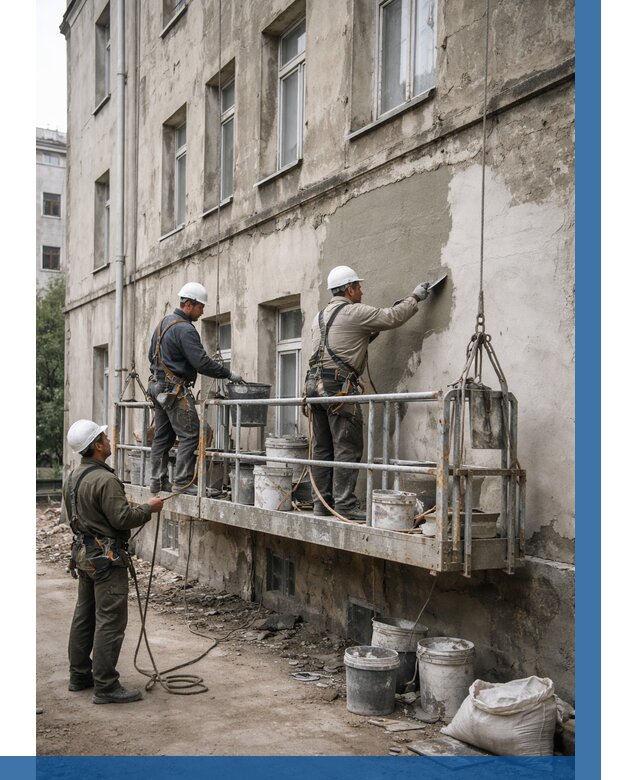 Капитальный ремонт фасада в Калининграде от 4250 р. | ВЫСОТНИК-Клн