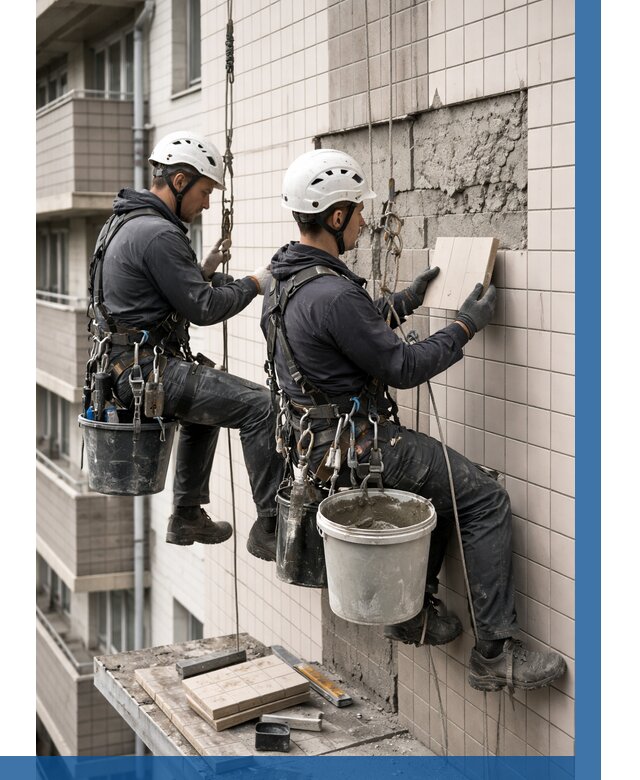 Ремонт облицовки фасада плиткой в Калининграде от 1821 р. | ВЫСОТНИК-Клн