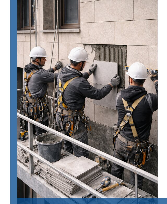 Ремонт облицовки фасада плиткой в Калининграде с гарантией