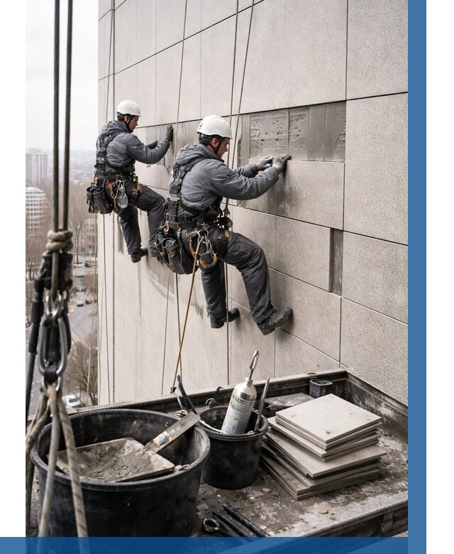 Ремонт фасада из керамогранита в Калининграде от 2530 р. | ВЫСОТНИК-Клн