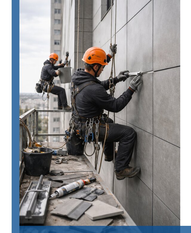 Профессиональный ремонт фасада из керамогранита в Калининграде