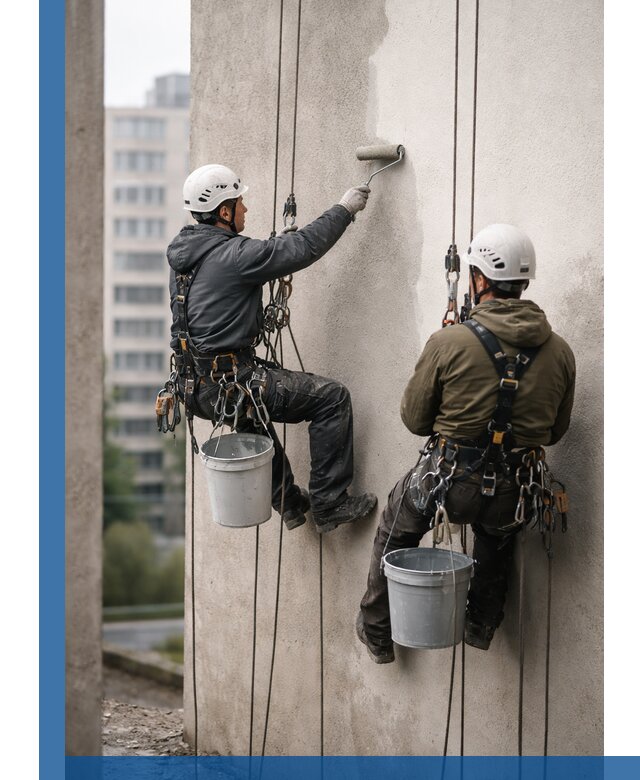 Покраска фасадов высотными альпинистами в Калининграде с гарантией