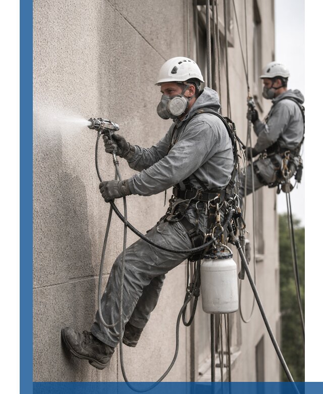 Безвоздушная покраска фасадов зданий в Калининграде профессионально