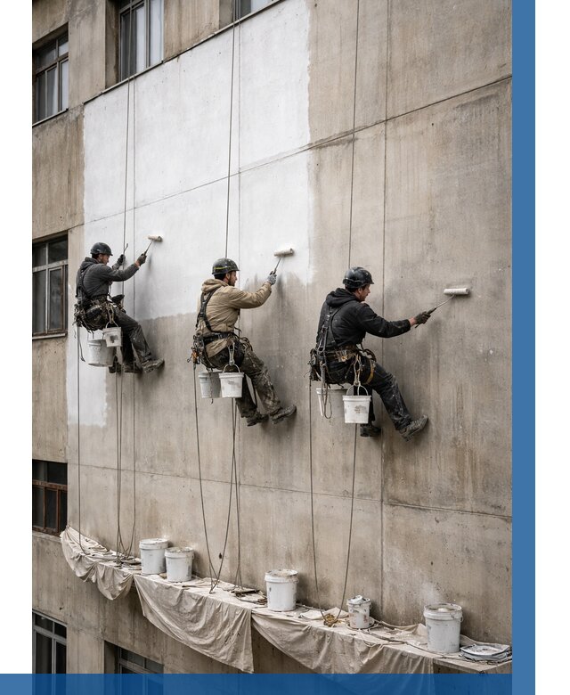 Покраска бетонного фасада в Калининграде от 354 р за м2 | ВЫСОТНИК-Клн