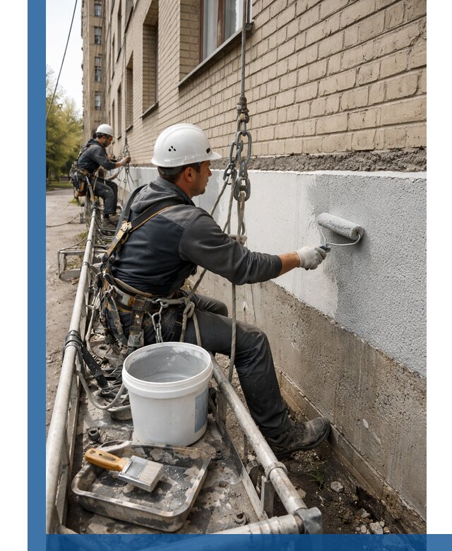 Окраска цоколя здания в Калининграде профессионально и надежно