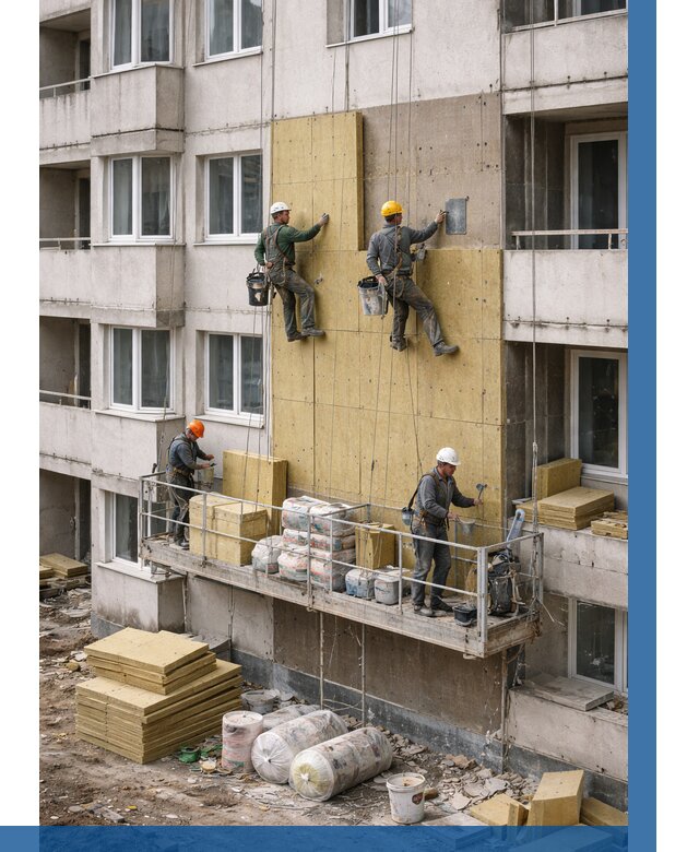 Утепление фасада минватой в Калининграде от 1518 р. | ВЫСОТНИК-Клн