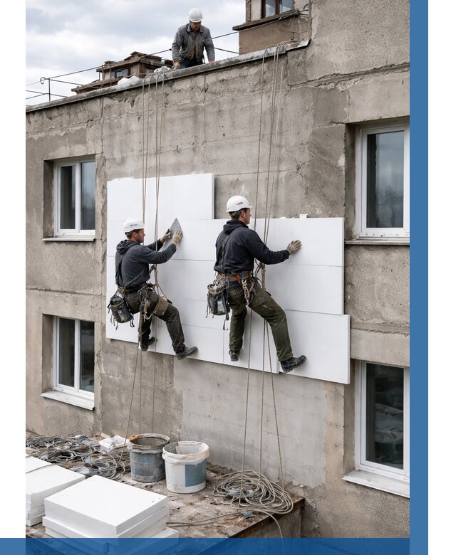 Утепление фасада пенополистиролом в Калининграде от 1821 р. | ВЫСОТНИК-Клн