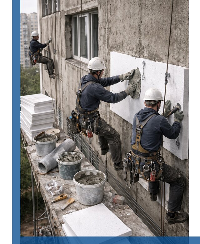 Утепление фасада пенополистиролом в Калининграде под ключ