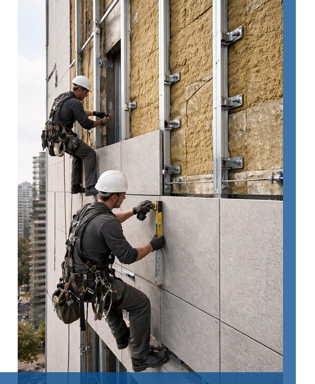 Монтаж вентилируемого фасада в Калининграде от 3541 р. | ВЫСОТНИК-Клн