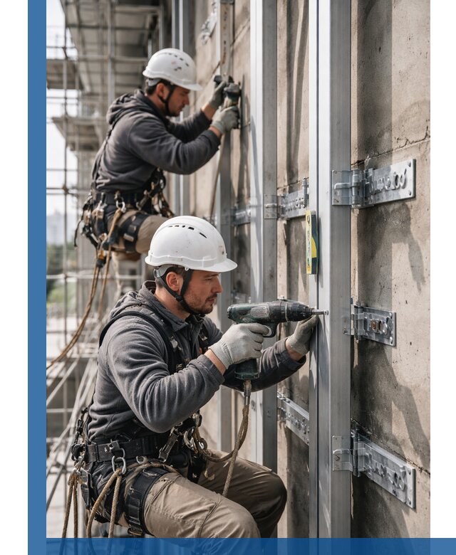 Монтаж и крепление подсистемы вентфасада в Калининграде