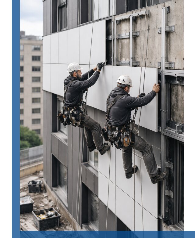 Монтаж композитных панелей фасада в Калининграде под ключ