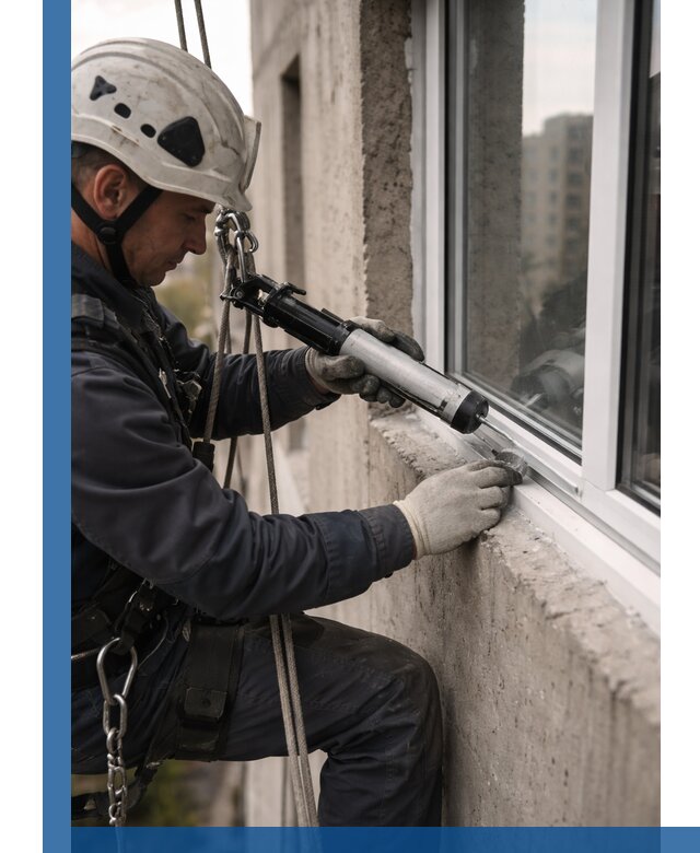 Герметизация оконных швов снаружи в Калининграде профессионально