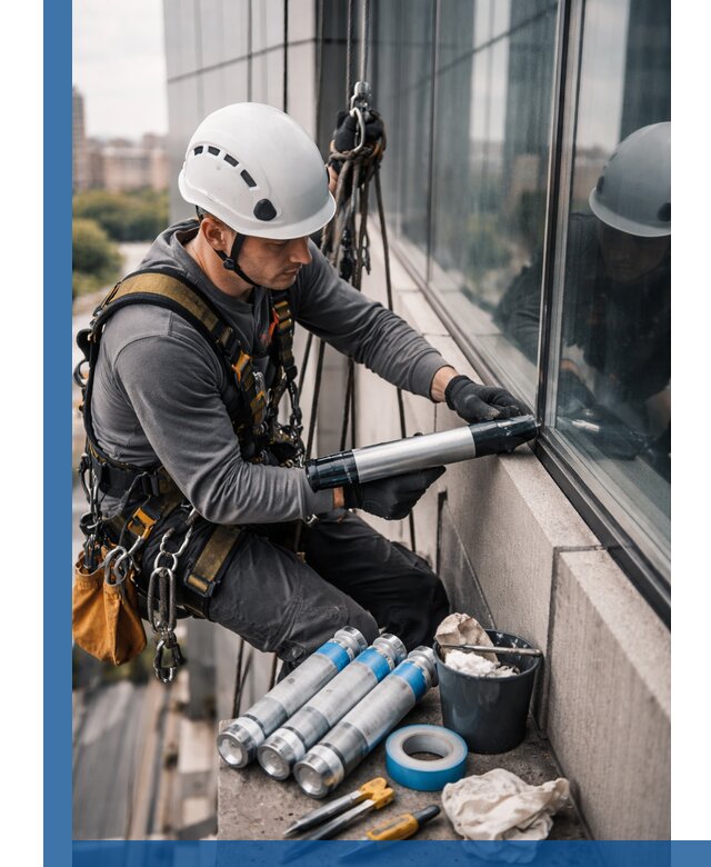 Герметизация стыков витража в Калининграде для герметичных фасадов