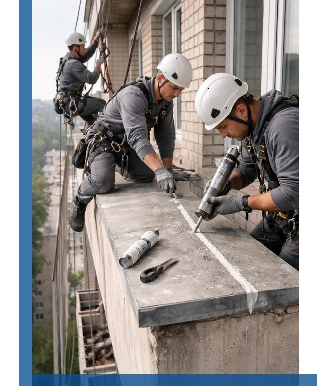 Герметизация балконного козырька в Калининграде профессионально