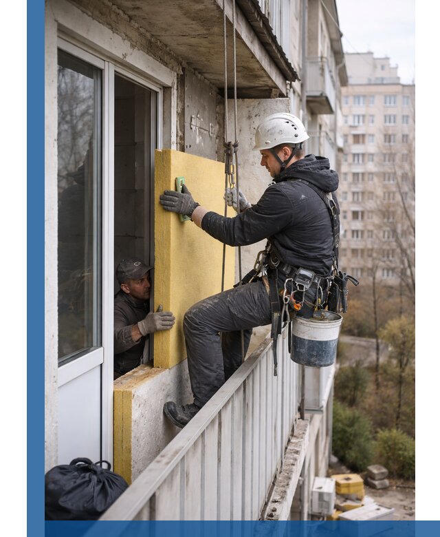 Профессиональное утепление балкона снаружи в Калининграде под ключ