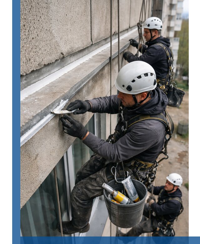 Герметизация примыкания балкона в Калининграде под ключ с гарантией