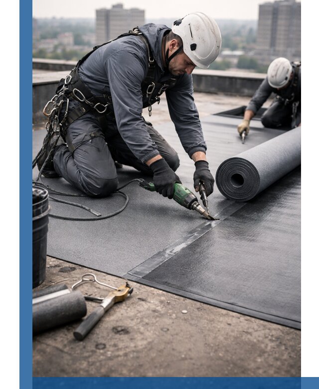 Ремонт мягкой кровли в Калининграде с выездом промальпинистов