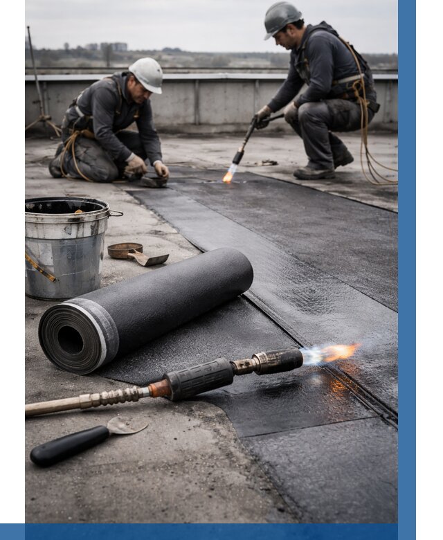 Ремонт рулонной кровли в Калининграде от 658 р. | ВЫСОТНИК-Клн