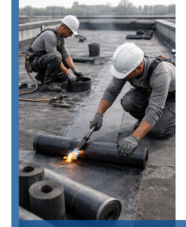 Ремонт рулонной кровли в Калининграде герметизация и восстановление