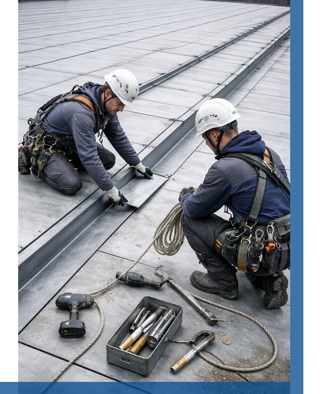 Ремонт фальцевой кровли в Калининграде от 708 р. | ВЫСОТНИК-Клн