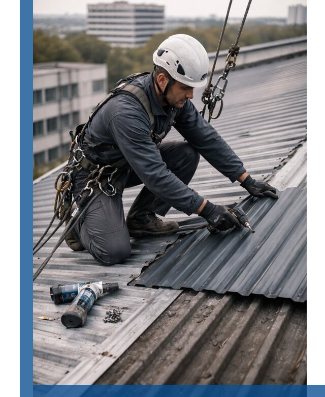 Ремонт профнастила на кровле в Калининграде, работы под ключ