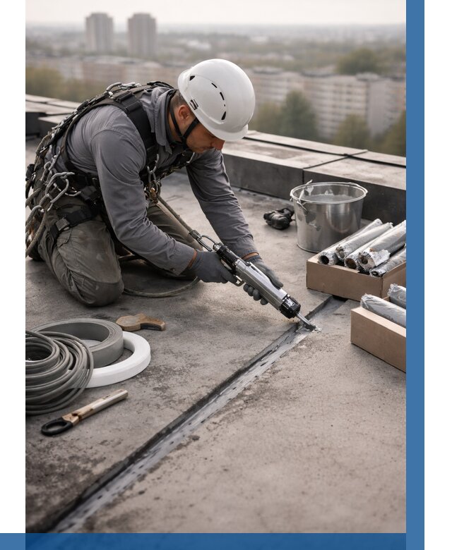 Герметизация швов кровли в Калининграде от 455 р./м2 | ВЫСОТНИК-Клн