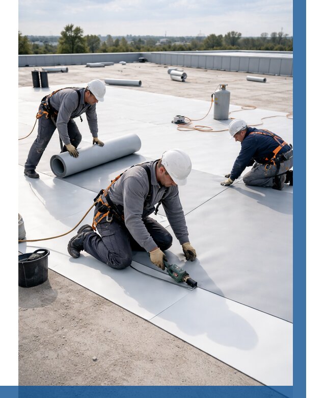 Монтаж мембранной кровли под ключ в Калининграде от 1214 р. | ВЫСОТНИК-Клн