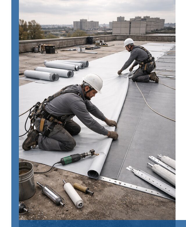 Монтаж мембранной кровли в Калининграде для промышленных зданий