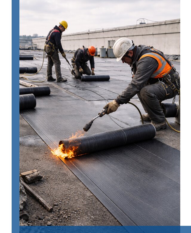 Монтаж наплавляемой кровли в Калининграде профессионально
