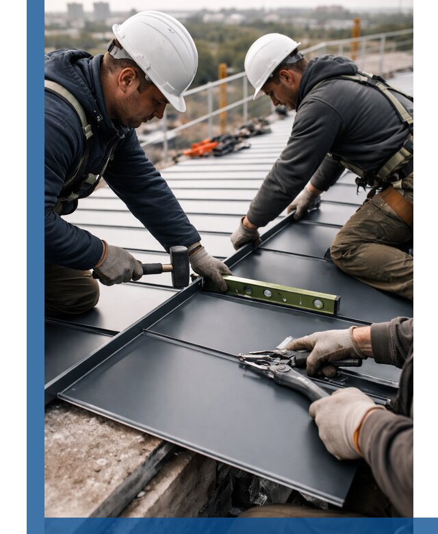 Монтаж фальцевой кровли в Калининграде для промышленных зданий