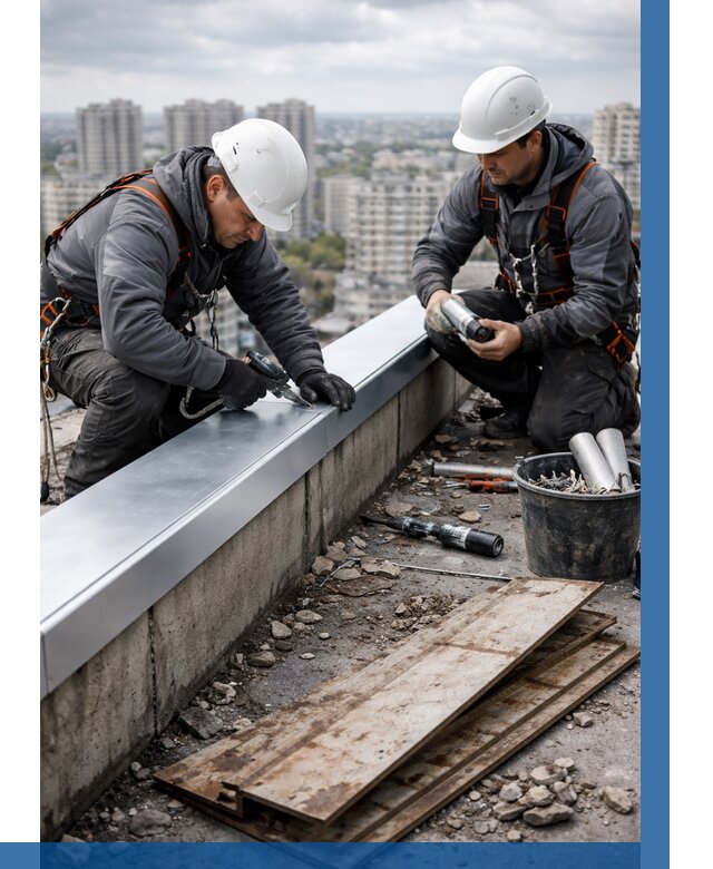 Замена парапетных крышек под ключ в Калининграде от 1214 р. | ВЫСОТНИК-Клн