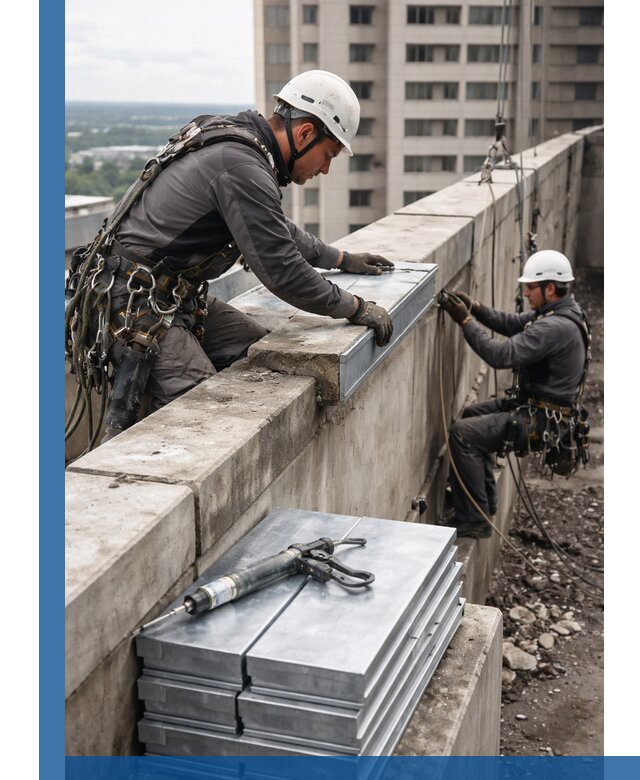 Замена парапетных крышек и установка новых в Калининграде