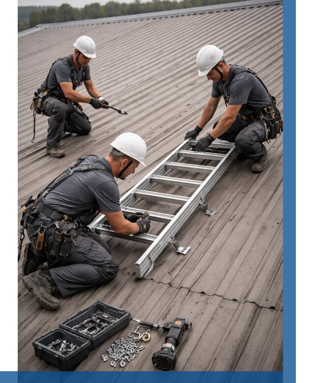 Монтаж кровельной лестницы в Калининграде от 4553 р. | ВЫСОТНИК-Клн