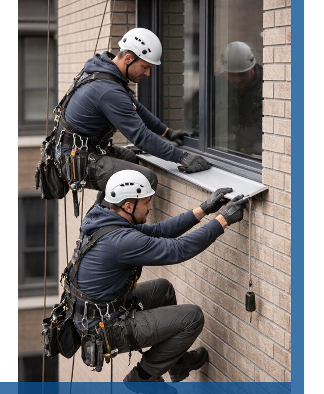 Монтаж оконных отливов под ключ в Калининграде от 3541 р. | ВЫСОТНИК-Клн