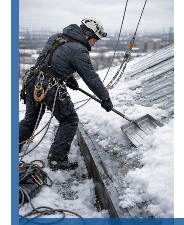 Профессиональная очистка кровли от снега и наледи в Калининграде