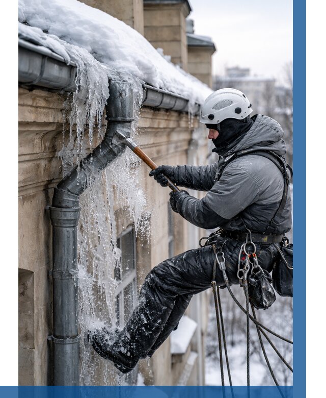 Очистка водостоков от льда в Калининграде от 3541 р. | ВЫСОТНИК-Клн