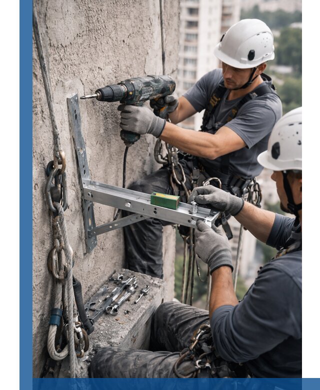 Установка кронштейнов кондиционера и крепежа в Калининграде