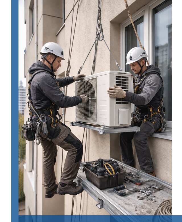 Перенос внешнего блока кондиционера в Калининграде с монтажом и крепежом