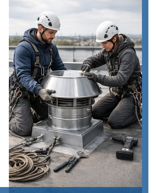 Установка дефлекторов на кровле в Калининграде от 4553 р. | ВЫСОТНИК-Клн