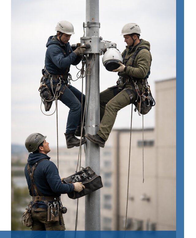 Установка видеокамер на мачте в Калининграде от 8600 р. | ВЫСОТНИК-Клн