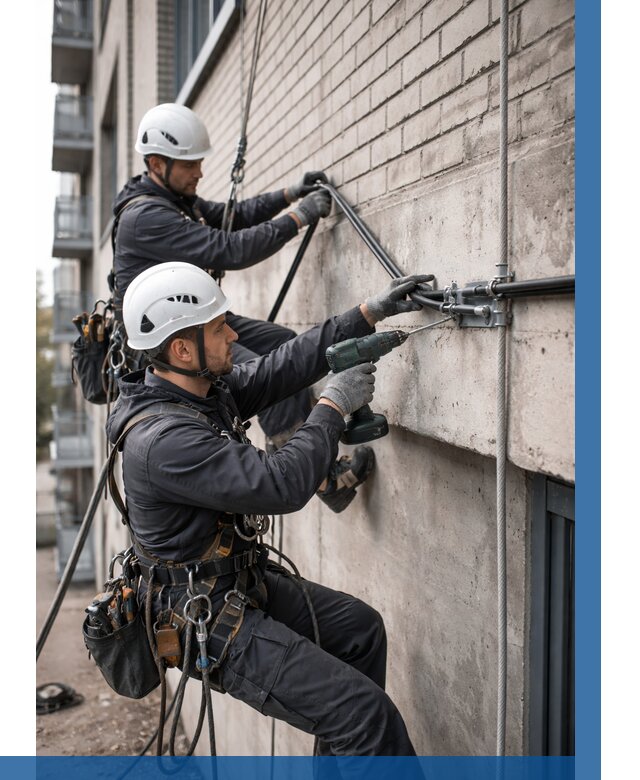 Крепление кабеля на фасаде в Калининграде от 354 р. | ВЫСОТНИК-Клн