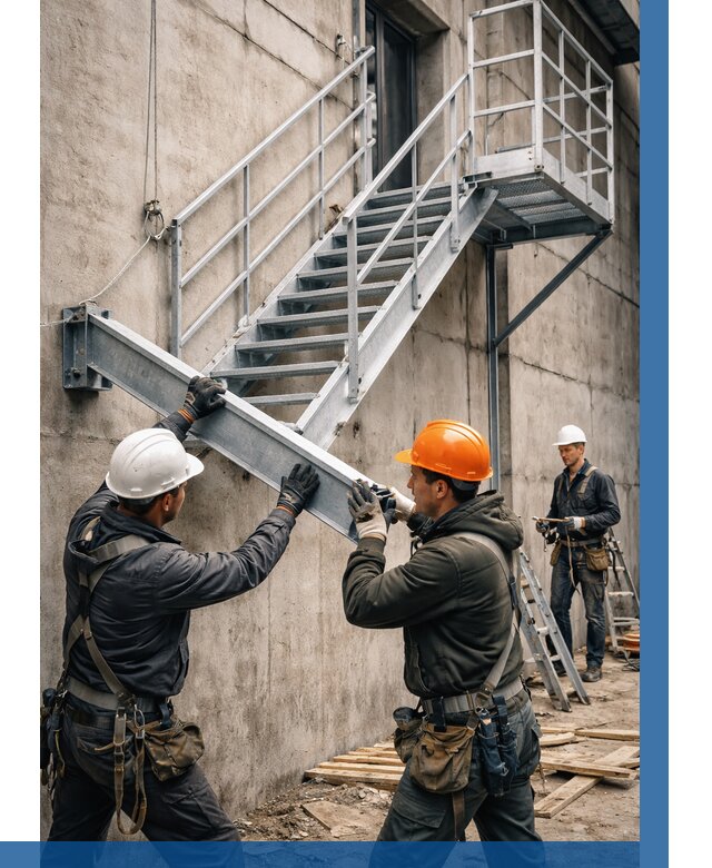 Монтаж металлических лестниц в Калининграде от 15177 р. | ВЫСОТНИК-Клн