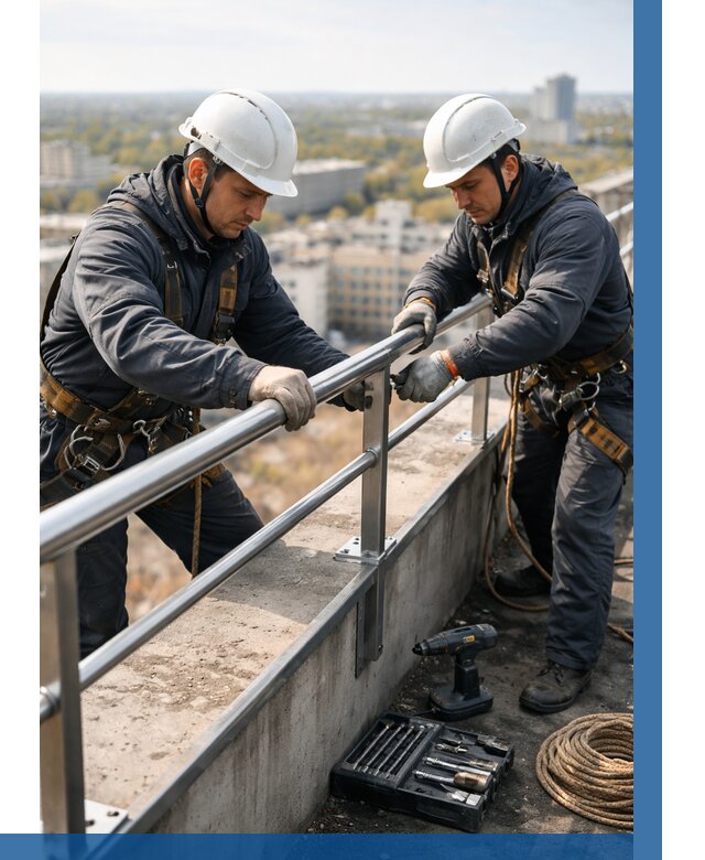 Монтаж перил на высоте в Калининграде от 2530 р. | ВЫСОТНИК-Клн