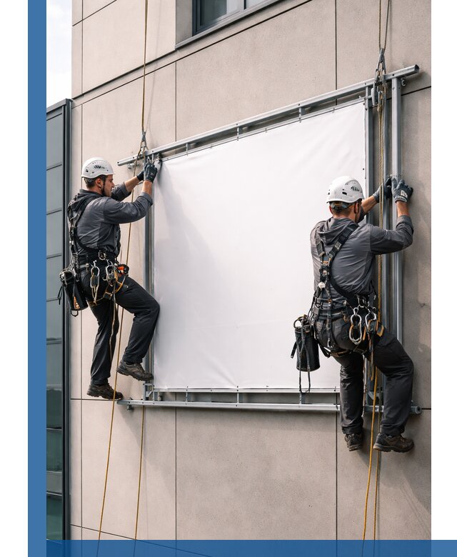 Монтаж наружной рекламной вывески в Калининграде под ключ